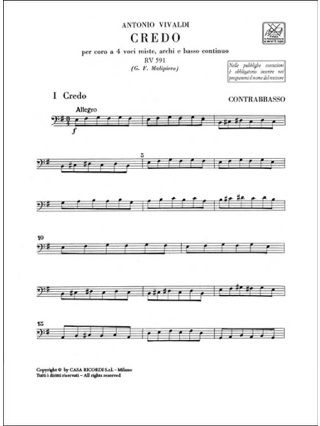 Credo RV 591 - VIVALDI - Partition - Matériels d'orchestre